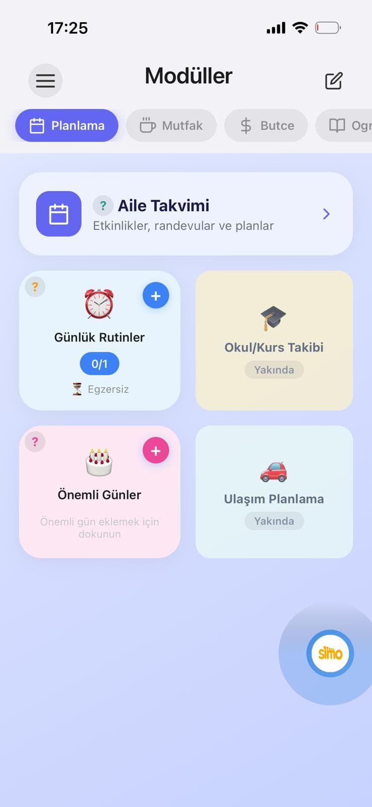 Aile Planları Artık Karışmıyor — Simo